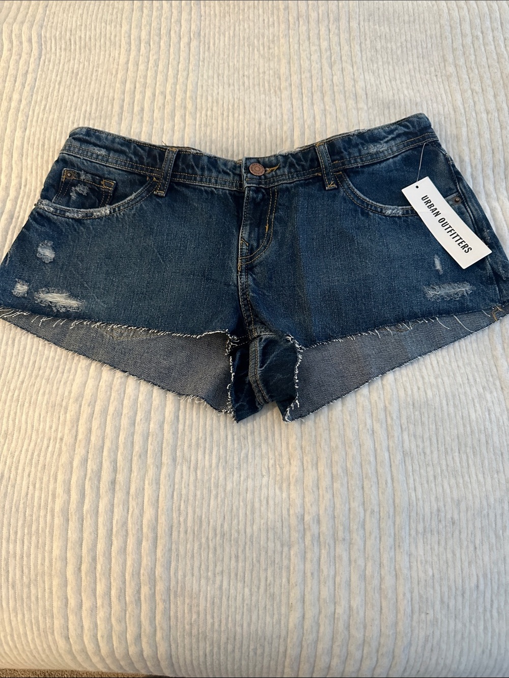 Urban Outfitters Indigo Distressed Cutoff Denim Shorts